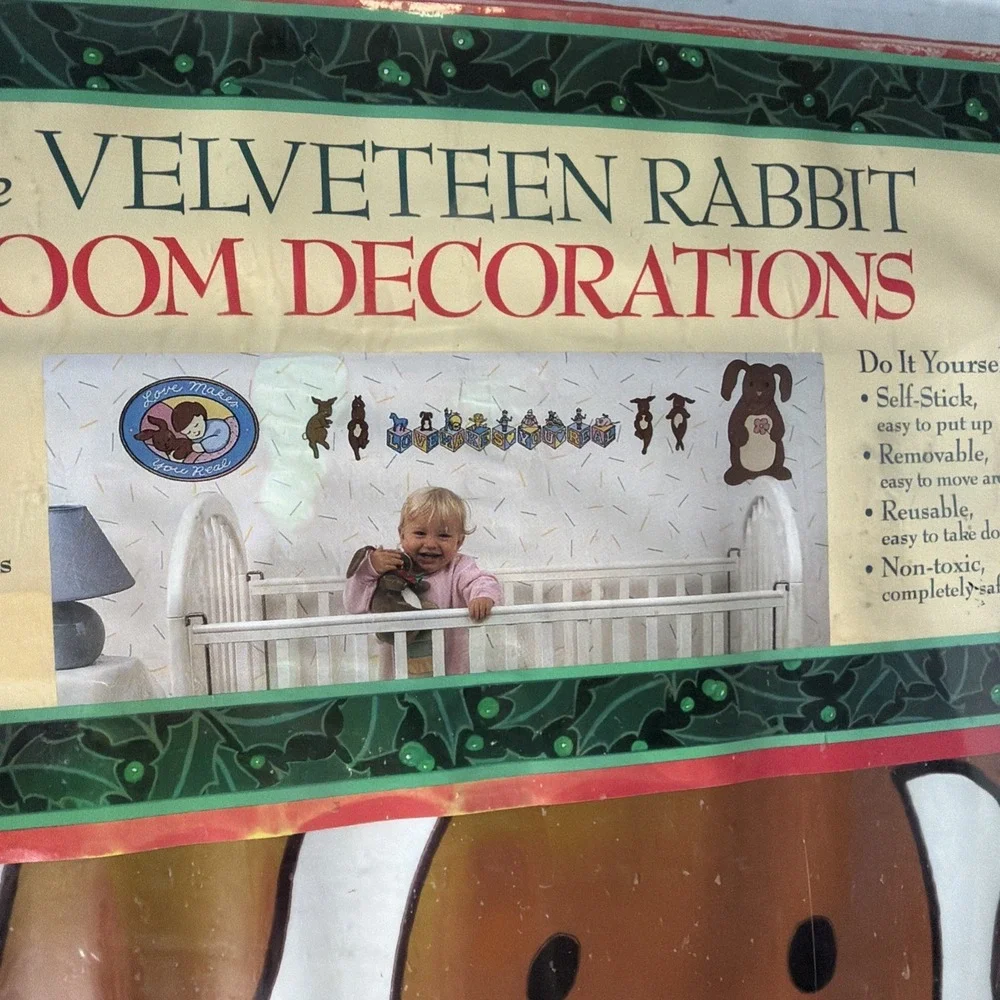 READ Nos VELVETEEN RABBIT Baby Nursery Decorations Stick-ups Stickers 1985 Bunny